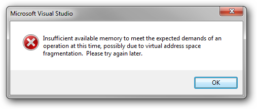 Digest About Software, Entrepreneurship and AI | Insufficient memory error  in Visual Studio 2010
